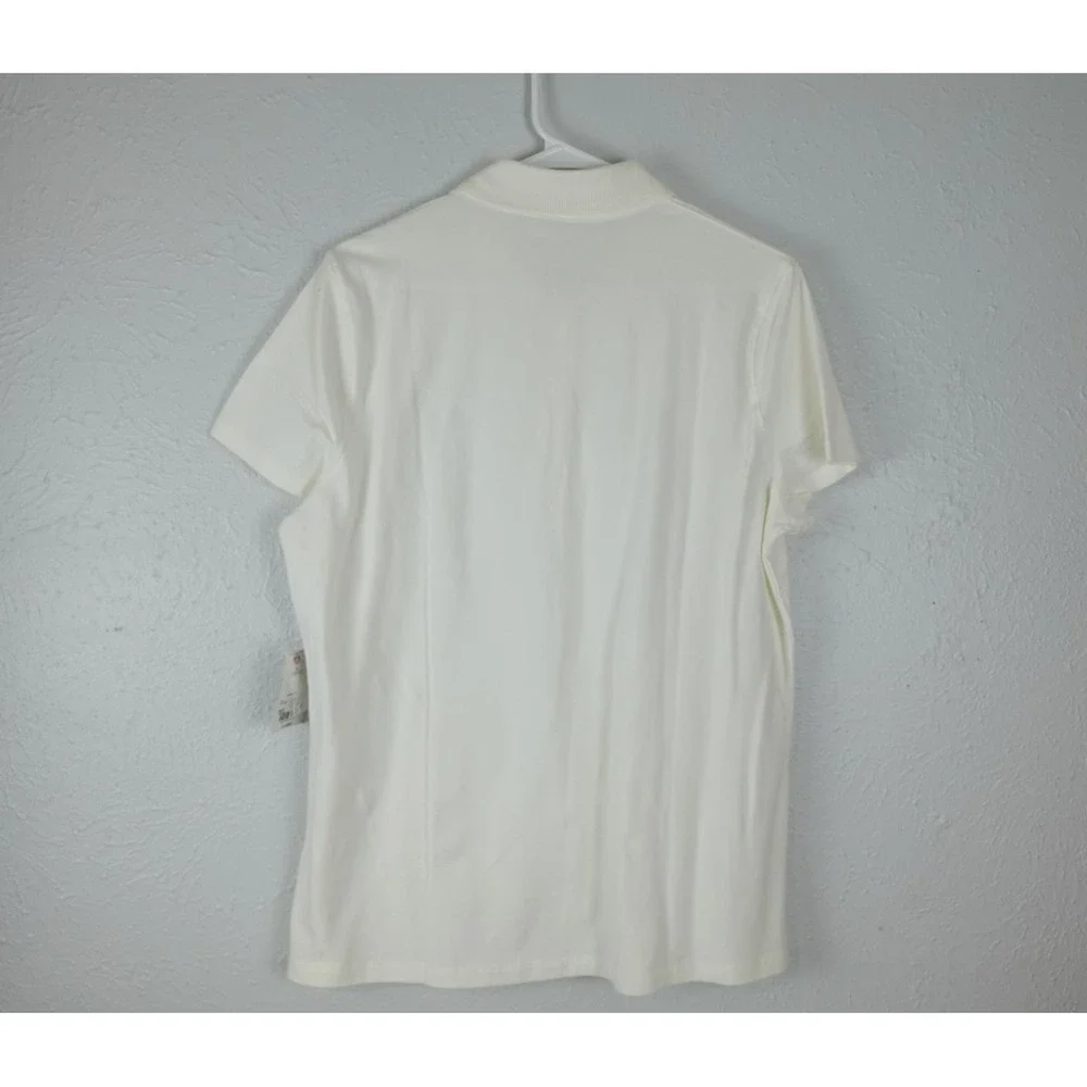 ST. JOHN'S BAY Men's Xlarge  White Polo‎ Shirt
